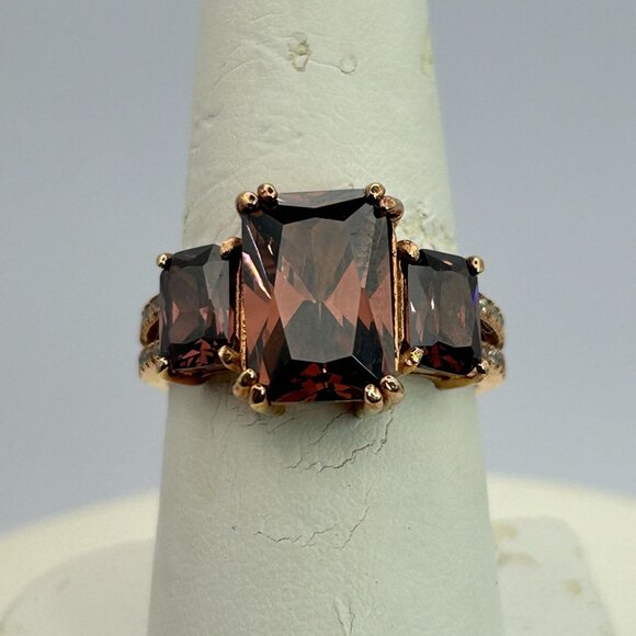 Blush And White Cubic Zirconia 18k Rose Gold Over Silver Ring 9.75ctw SIZE 8 - Picture 3 of 12